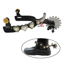 Boutique Western-style cowboy spurs Mens western spurs black inlaid German silver decorative board