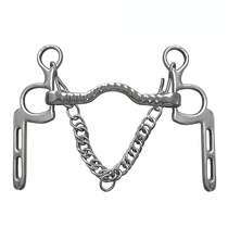 Stainless steel horse chew with hook and double eye chain without rust horse mouth 127 mm long