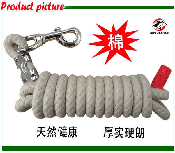 Soft type pure cotton thread horse rope, healthy anti-static pull horse rope. Beautifully wrapped edges with extra-thick hooks