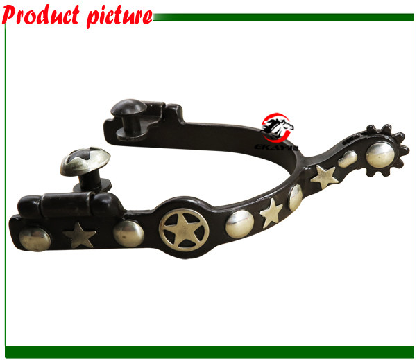 Western style hair ancient bronze color (dark brown) Spurs inlaid silver decorated board product small and cute fit