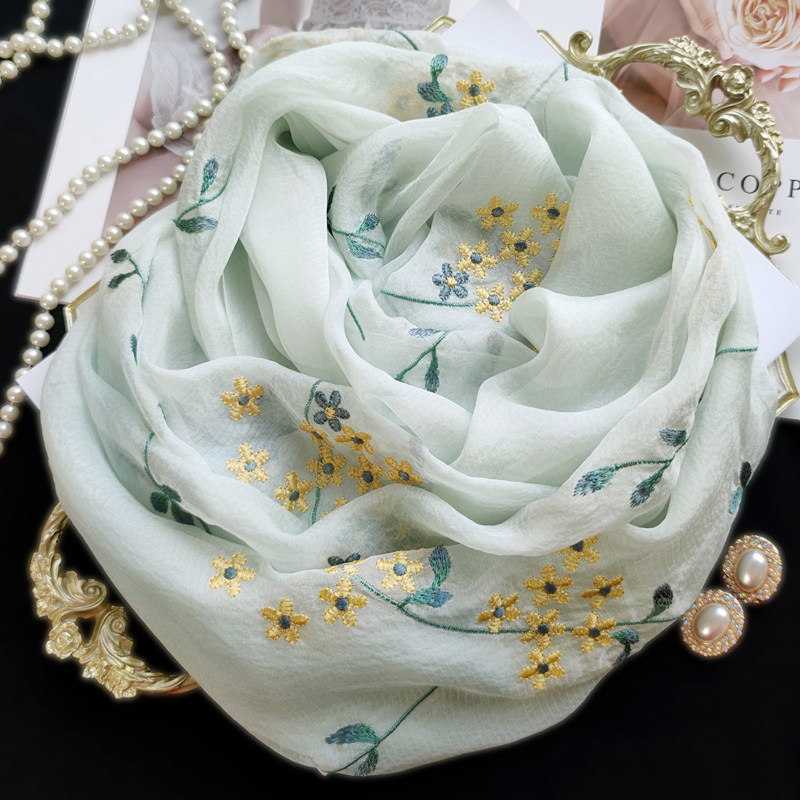 Summer New Blue Embroidery Silk Screen Embroidery SAN Silk Screen SIGN SIGHT SUBSILL