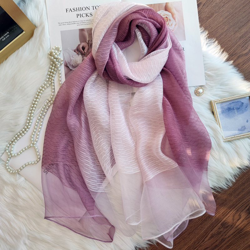 Autumn and winter upscale asymptotic real silk wool scarves long style mulberry silk scarves scarves shawl with double-purpose yarn towel middle-aged 