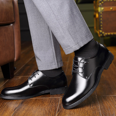 【二层牛皮】英伦软底商务皮鞋