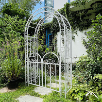 American Countryside Retro Iron Art Grand Iron Gate Arch Climbing Garden Courtyard Villa avec porte descalade en rotin