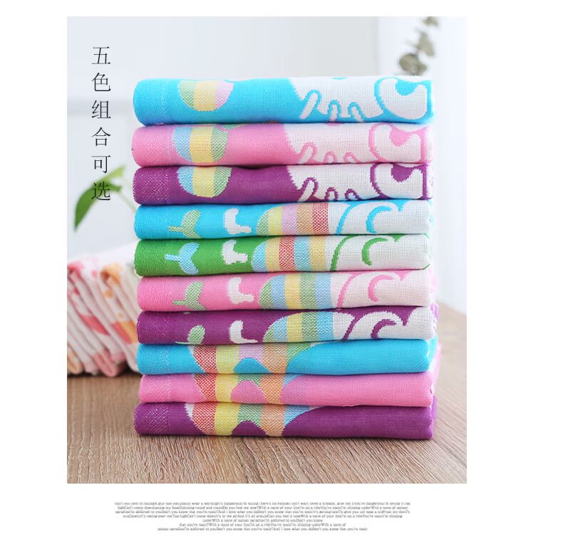 5 bông gạc khăn cậu bé hoạt hình dễ thương hình chữ nhật bông mềm khăn mặt khăn bé con cụ thể - Khăn tắm / áo choàng tắm khăn tắm muji