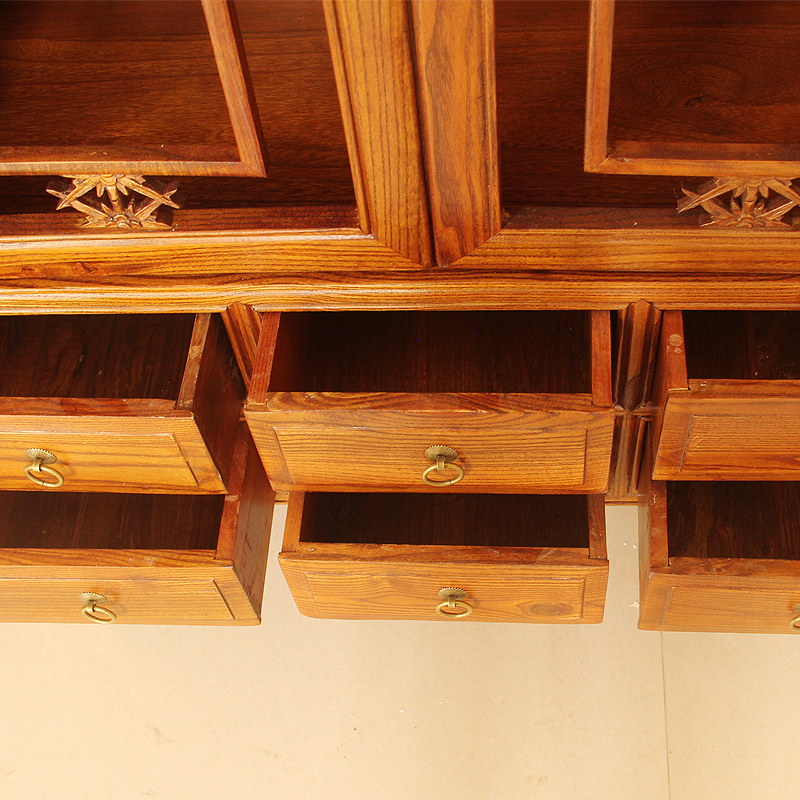 Ming and Qing antique solid wood furniture south elm two doors six