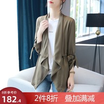 Baoshili thin short windbreaker coat womens 2021 autumn new small sunscreen coat medium-long womens top