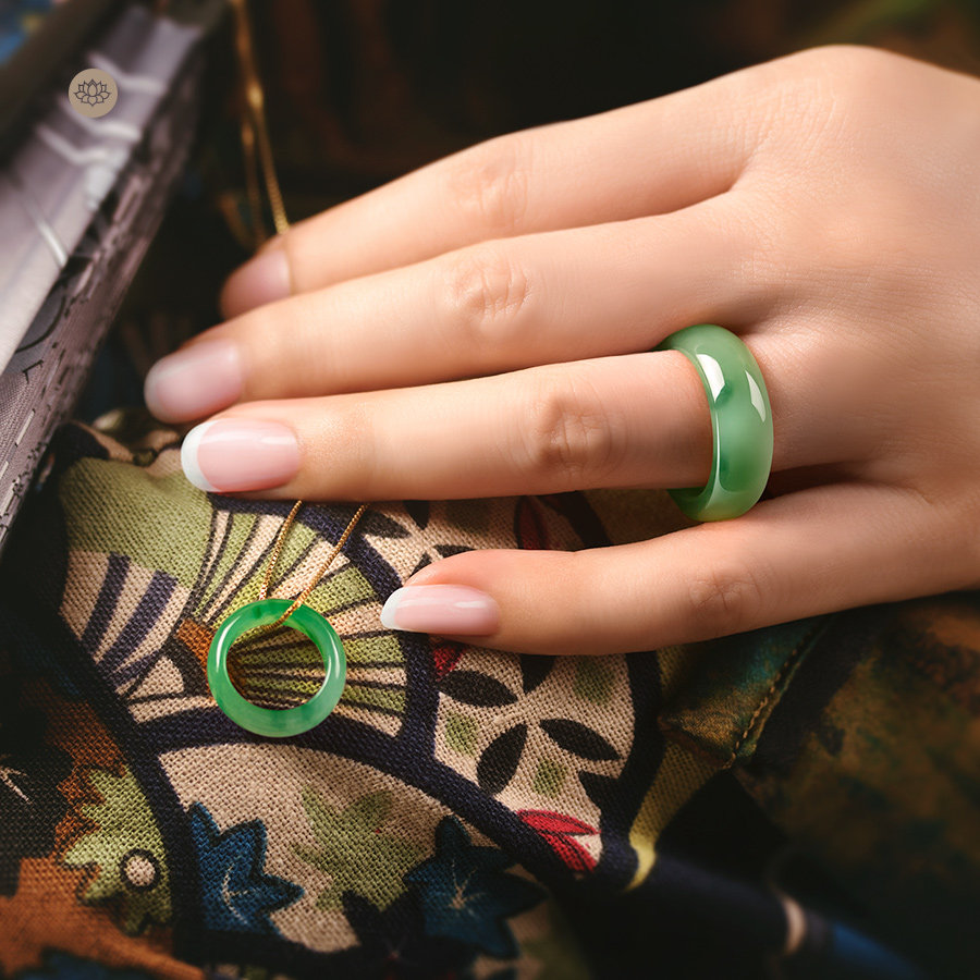 Medovin Creation Natural Emerald Green Floating Flowers Bubble Circle Ring A Goods Certificate Original Design Gift Retro Pendant-Taobao