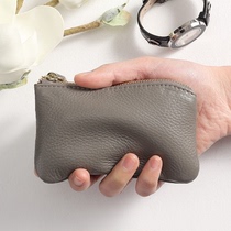 Genuine leather coin purse womens small mini cowhide mothers zipper key thin small wallet coin small coin bag