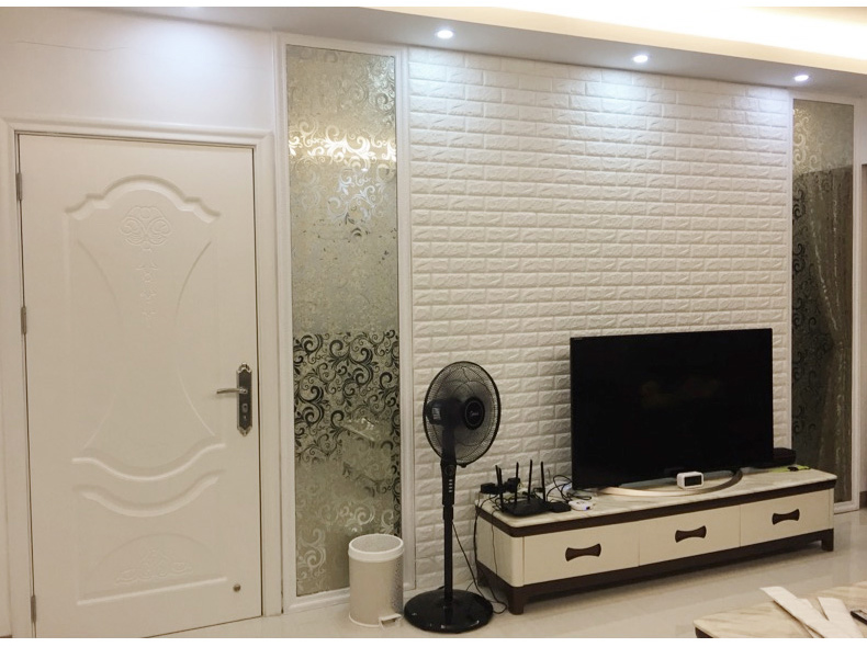tivi 65 inch giá rẻ 3D stereo tường dán tự dính sáng tạo TV nền tường gạch hình nền phòng khách trẻ em trang trí phòng ngủ không thấm nước - TV tivi toshiba 40 inch