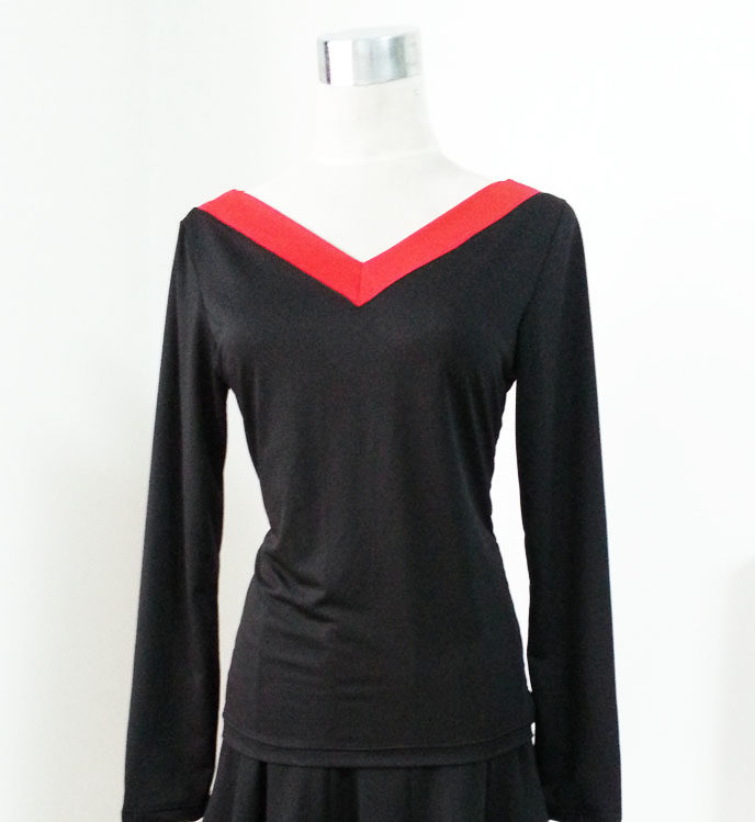 (Lori Dance) V-collar Dance Clothes Latin Dance Clothes Y-1301