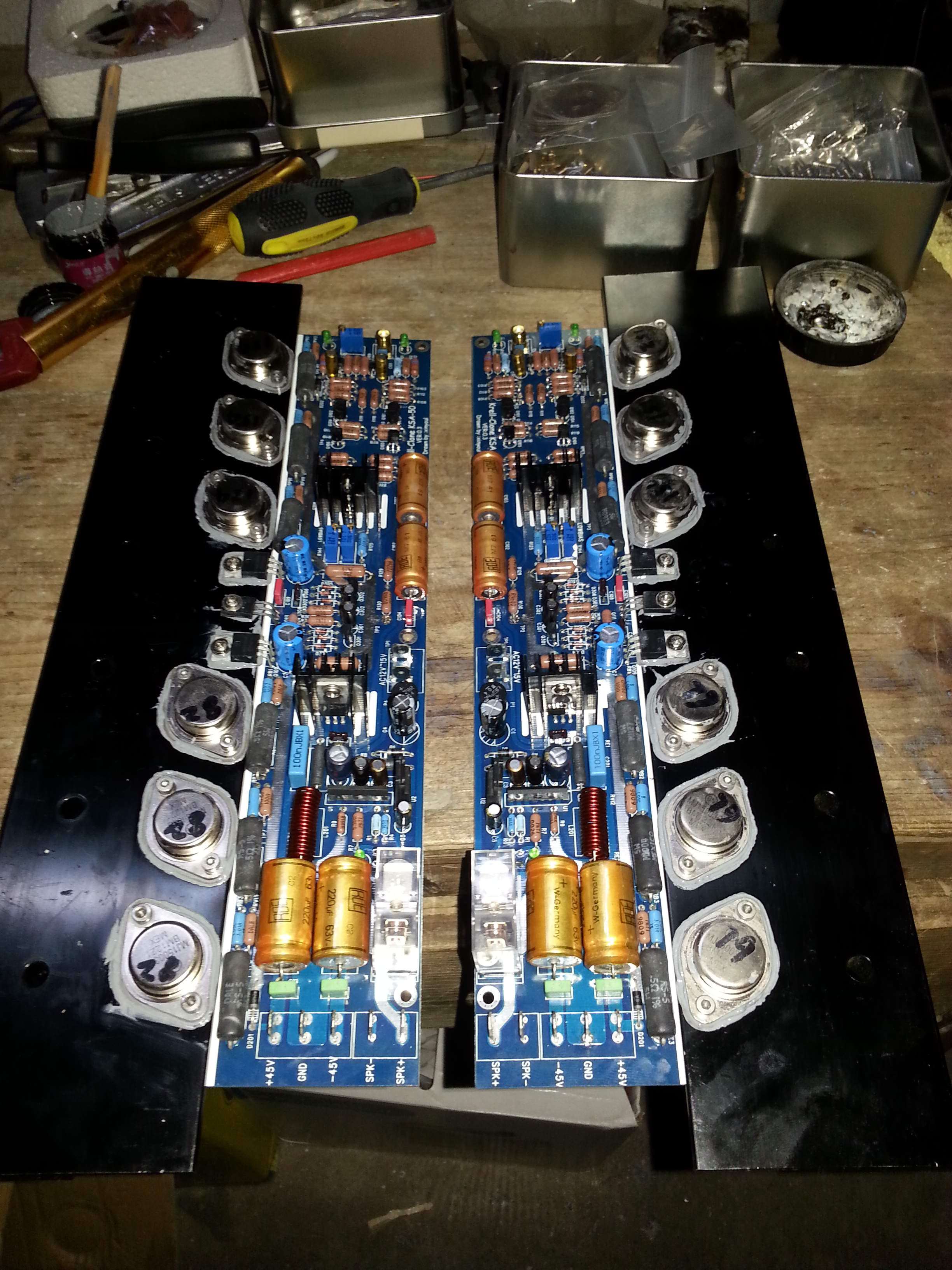 Hot pin Recommended KSA50 pure A power amplifier board hifi power amplifier board with horn protection optional gold seal plastic packaging tube