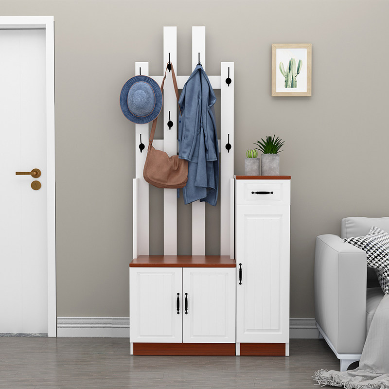 Eurostyle entrance with clothes hanger integrated shoe cabinet Composition hood cabinet door hall Xuanguan Partition Storage Multifunction Shoe Cabinet