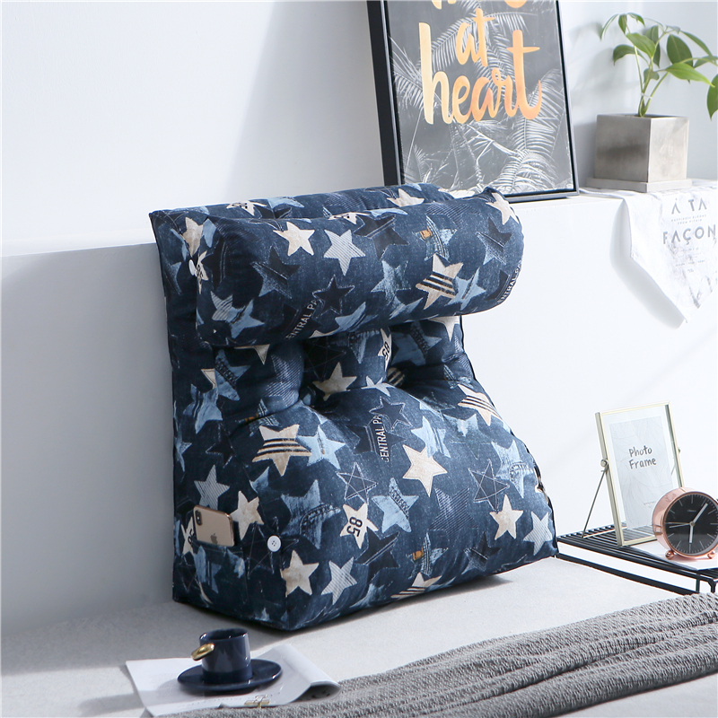 Triangular bed head cushion sofa waist back cushion tatami soft bag bed large backrest office neck pillow