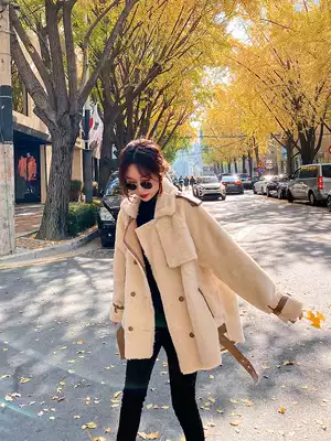 Lecea Alice lamb coat women 2021 Winter new fur one small short top