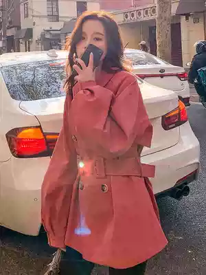 Lecea Alice short version windbreaker women's 2021 autumn new Korean version of the small waist thin coat jacket