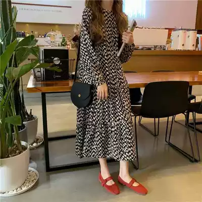 Lecea Alice Polka Spot dress 2021 New Korean version of chiffon light mature wind temperament big swing skirt dress women