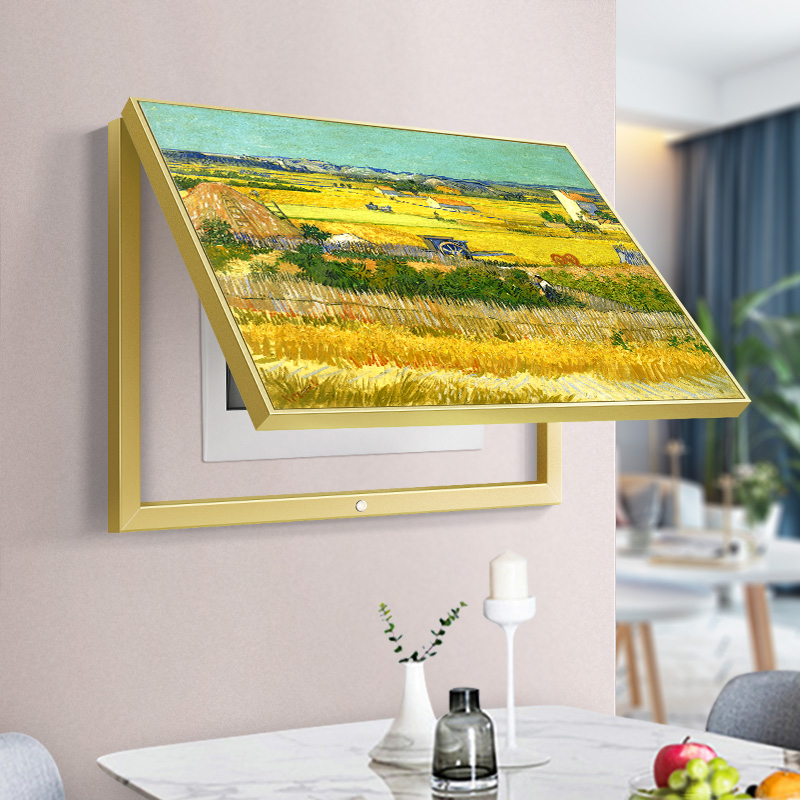 Modern European-style electric meter box decorative painting simple living room porch blocking distribution box switch box Monet van Gogh oil painting
