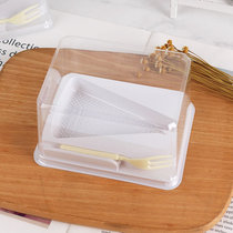Thickened triangle cut mousse cake box lasagna cake box with Fork Transparent packing box