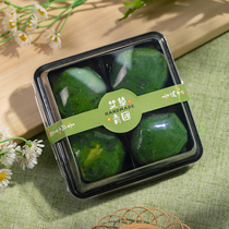 2 4 grain 6 g fit green group packing box transparent plastic suction box green group sticker Qingming Agrass gift box egg yolk crisp box