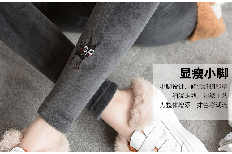 Quần bà bầu mặc mùa đông cộng với quần áo nhung dày cho bà bầu mùa đông mặc quần legging thủy triều mẹ mùa thu và mùa đông mang thai nâng bụng quần bầu đẹp