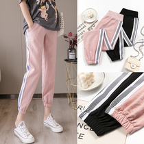 Maternity pants Spring and autumn outside wear leggings spring and summer thin pants Summer fashion wide leg pants Pregnancy tide mom sweatpants