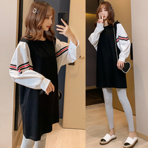 Maternity clothes spring and autumn dresses trendy mom personality spring clothes foreign style suit Small fashion models 2020 spring