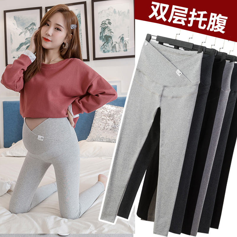 Pregnant woman pants fall outside wearing long pants Pregnant Woman Autumn Dress Foreign Pie Boomer Fashion Spring Autumn 2020 New Women's Belly Pants