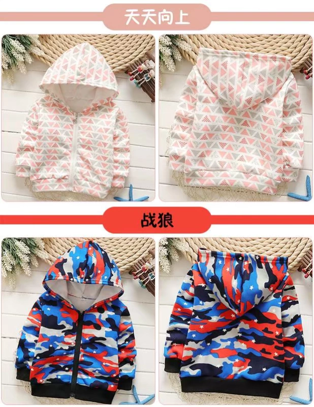 Áo mới 2018 cho bé gái áo khoác nhung mỏng trẻ em mùa xuân và mùa thu dễ thương hoạt hình áo sơ mi có khóa kéo Hàn Quốc ao phao tre em