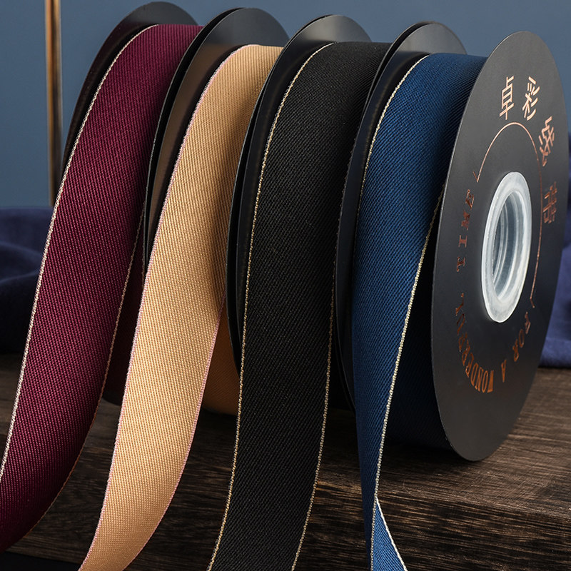 ins colour side cotton with silk band packaging gift decoration rose butterfly knots handmade diy accessories color band ribbons