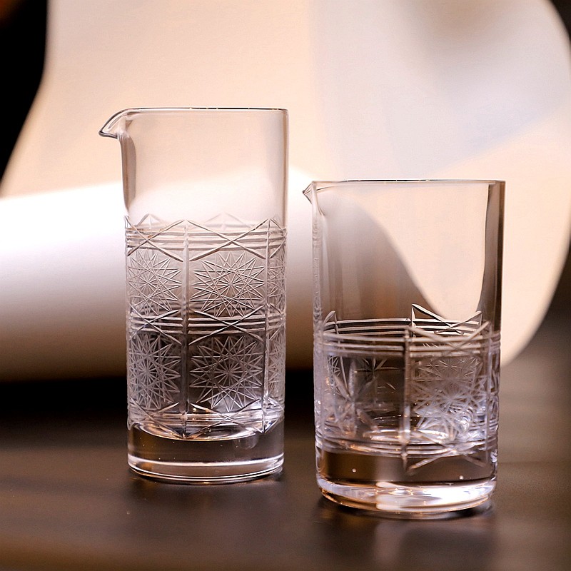 Bar Utensil Imported Crystal Carved Whisk Cup Bar Spoonful Cup Czech Flower Brewer Mixinglass Mixing Glass