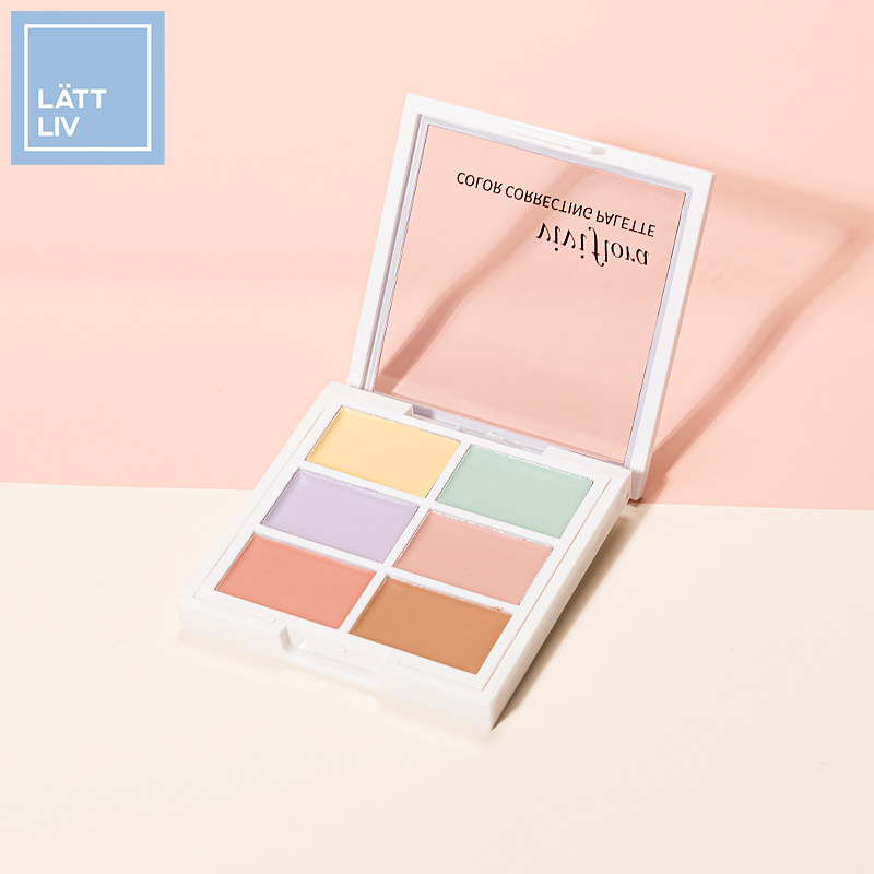 LATTLIV life worry-free six-color rainbow concealer plate Face cover dark circles spots acne marks Acne freckles
