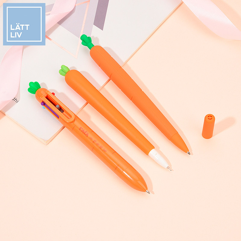 LATTLIV Living without worries Carrot Colored Handbills Special Pens Children Automatic Pencil Creativity in Sex Pen