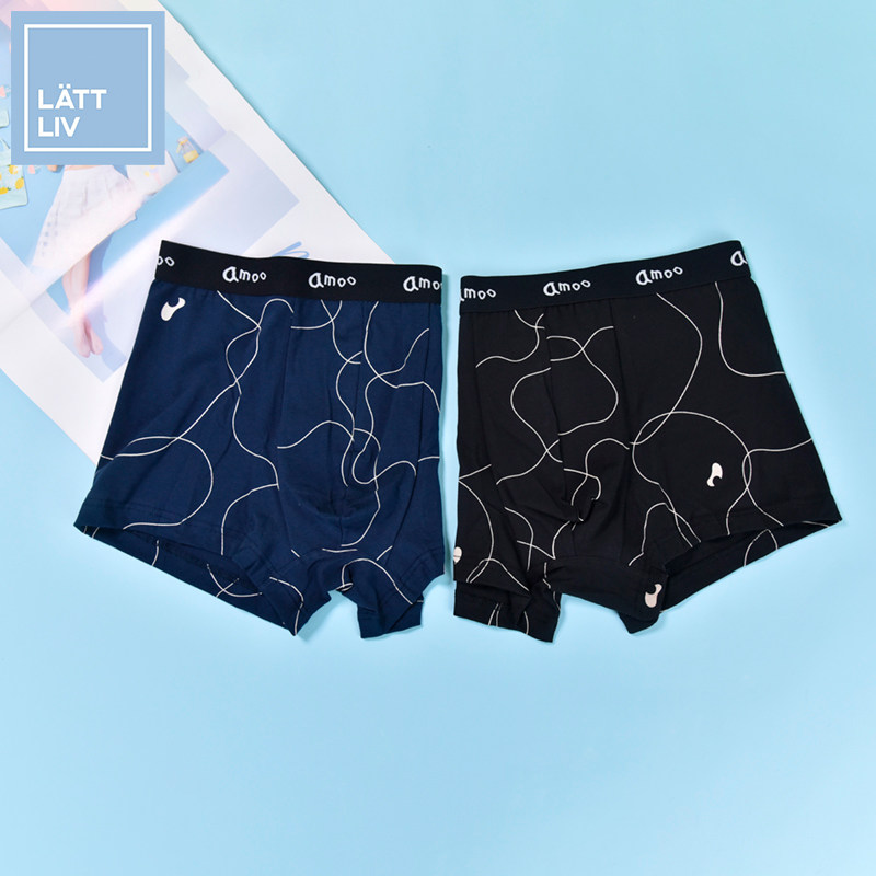 LATTLIV life worry-free AMOO series screen printing men's boxer briefs cotton antibacterial breathable official