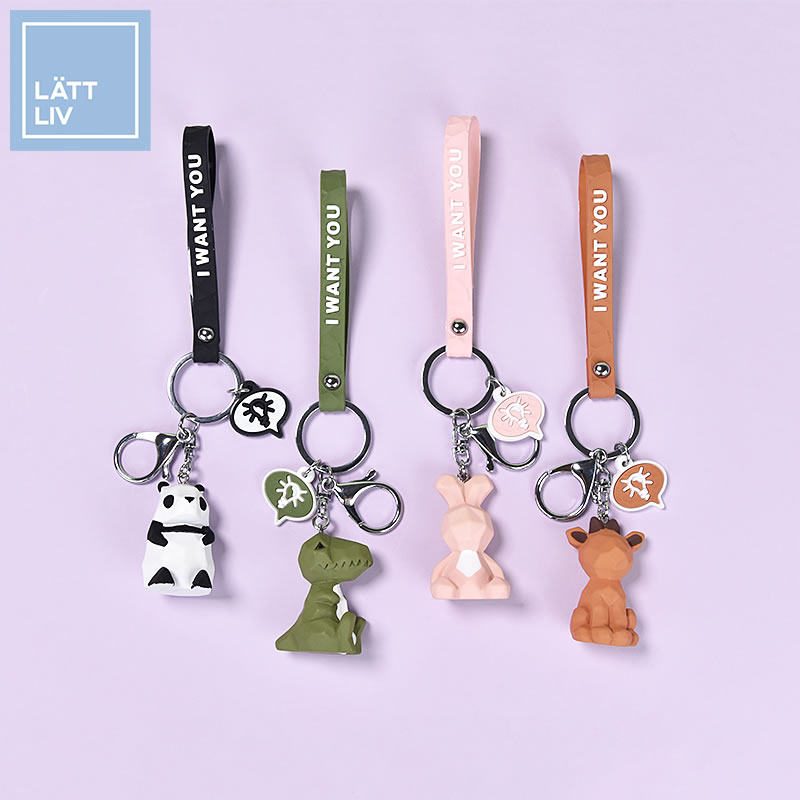 LATTLIV Life Without Worry cut Animals Silicone Hand Rope Pendant Cute Key Buckle Creative Bag Hang Accessories
