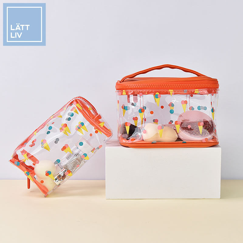 LATTLIV Life Worry-free Transparent Cone Cosmetic Bag Portable Female Travel Transparent Large-capacity Toiletry Bag Storage