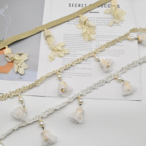 Tianhe lace Internet celebrity Xiaohongshu recommends curtains logs lace flowers transparent vertical edges Haining fabric decorative sides