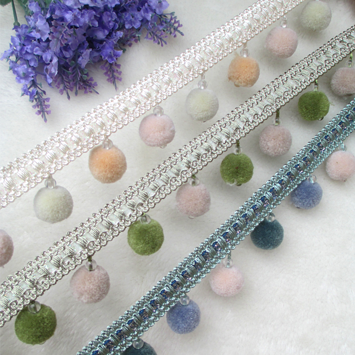 Tianhe lace new curtain beads small Yang Mei Ball lace adjuvant home textile cupboard clothes decorative hoist cut