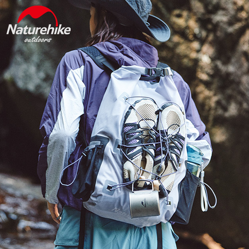 Nuokeyuanshan Lightweight Backpack for Outdoor Hiking, River Tracing, and Rafting, Large Capacity, Dry and Wet Separation, Waterproof Bag 25L