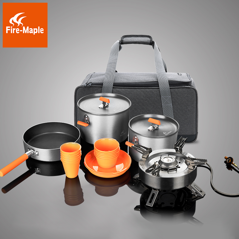 Fire Maple Feast 6 Outdoor Set Pan Self Driving team pan with 6-8 people Field portable camping cooker Stove Suit-Taobao