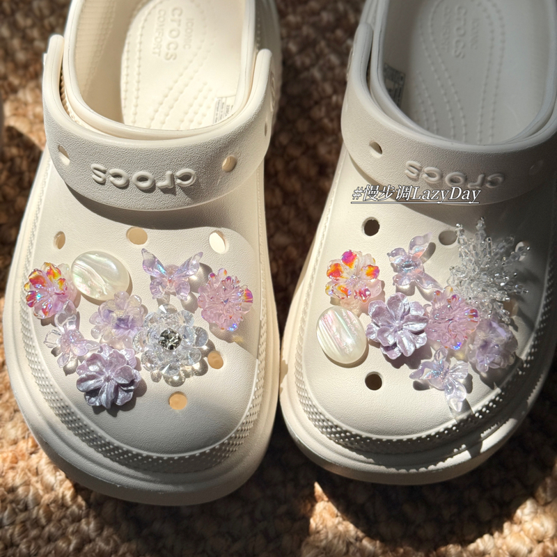 Original Crocs Shoe Accessories from the "Roland Garden", Butterfly-Shaped Shoe Charms, Detachable Shoe Decorations