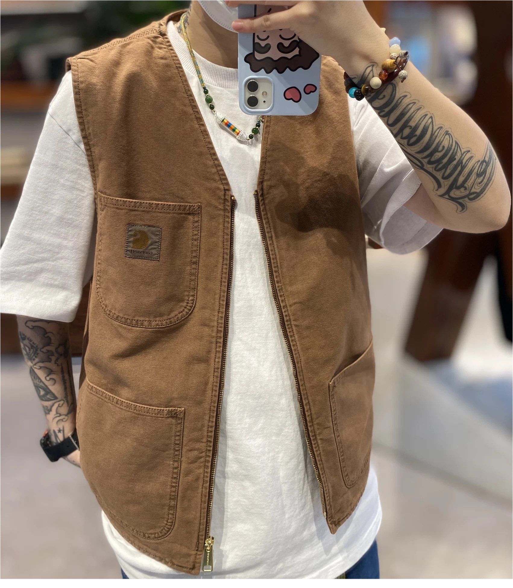 Жилеты carhartt wip arbor vest 卡哈男女水洗做旧工装马甲多口袋背心