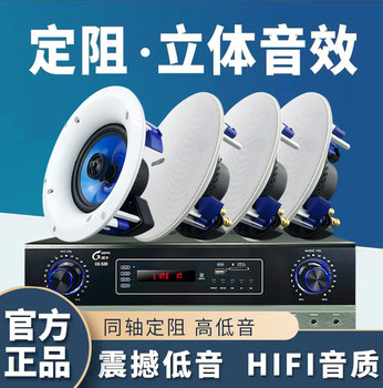 Guoyu G-98 Coaxial Fixed-Resistance Ceiling Speaker Ceiling-Mounted Embedded Audio Hifi Subwoofer Speaker