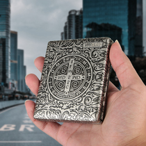 Upscale Austrian Pure Bronze Mens ultra-thin cigarette case 20 Mount Automatic Flip Flopping Creative Metal Smoke Clip Incense Smoke Box