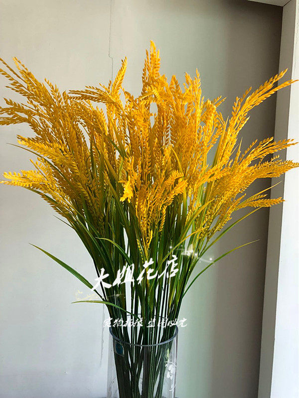 Simulation rice wheat rice ear plastic flower fake flower ornament wheat ear crop decoration barley living room decoration