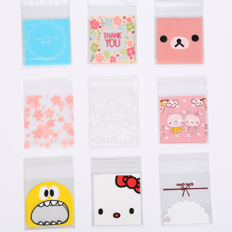 Milk jujube snowflake crisp packaging bag self-sealing bag baking cartoon cookie candy packaging bag 100