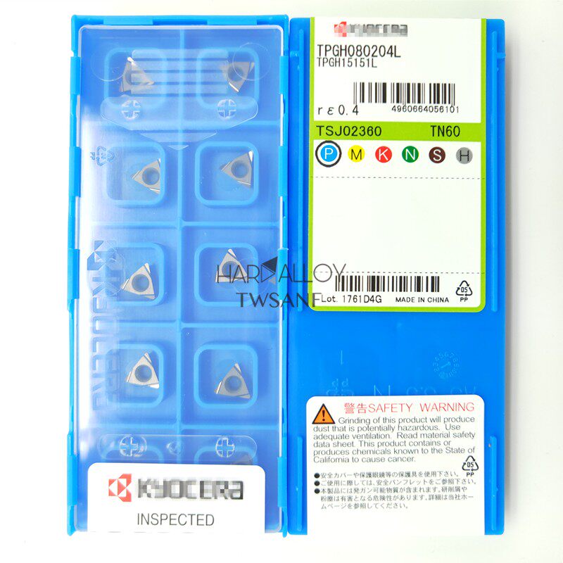 日本京瓷数控车刀片TPGH080204L TN60金属陶瓷精镗刀粒三角现货