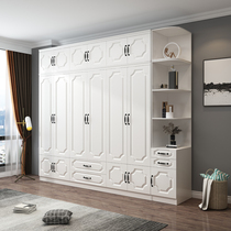 Jane European wooden wardrobe bedroom simple combination three doors four door wardrobe wardrobe modern home economy balcony cabinet