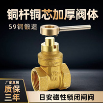 Rian magnetic locking gate valve air conditioning water meter front valve DN15 copper gate valve 20 full copper 25 tap water key valve