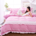 Phiên bản Hàn Quốc của công chúa váy cotton phong cách bốn bộ chăn bông bằng vải bông phủ giường màu rắn 1.8 2.0m 	chân váy giường Váy Petti
